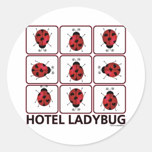 Hotel Ladybug Ronde Sticker (Voorkant)