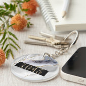 Hotel lodge resort DIY marmer marmer chic Sleutelhanger (Voorkant Rechts)