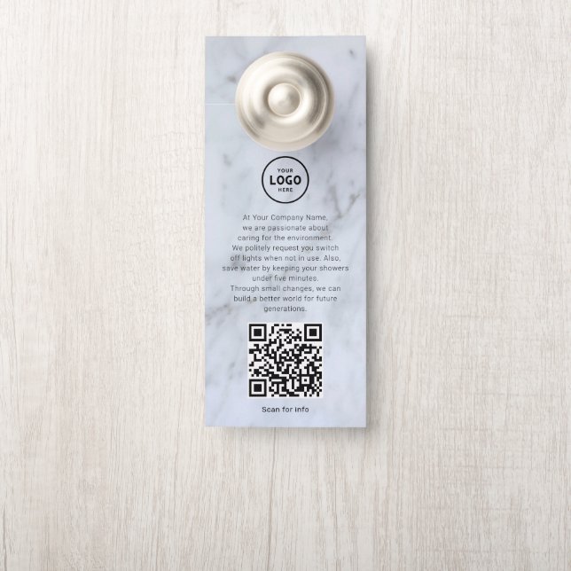 Hotel Logo QR-code gastinformatie deurhanger (Op knop)