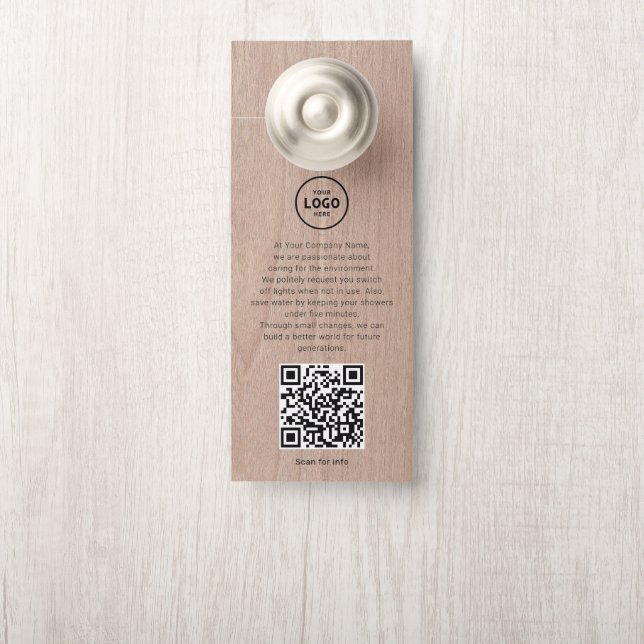 Hotel Logo QR-code gastinformatie deurhanger (Op knop)