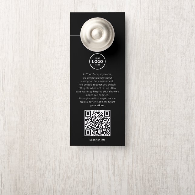 Hotel Logo QR-code gastinformatie deurhanger (Op knop)