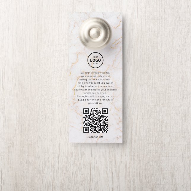 Hotel Logo QR-code gastinformatie deurhanger (Op knop)