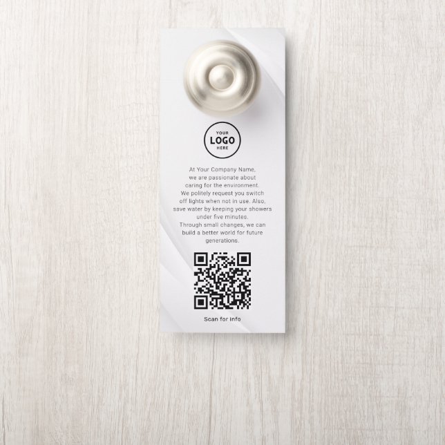 Hotel Logo QR-code gastinformatie deurhanger (Op knop)