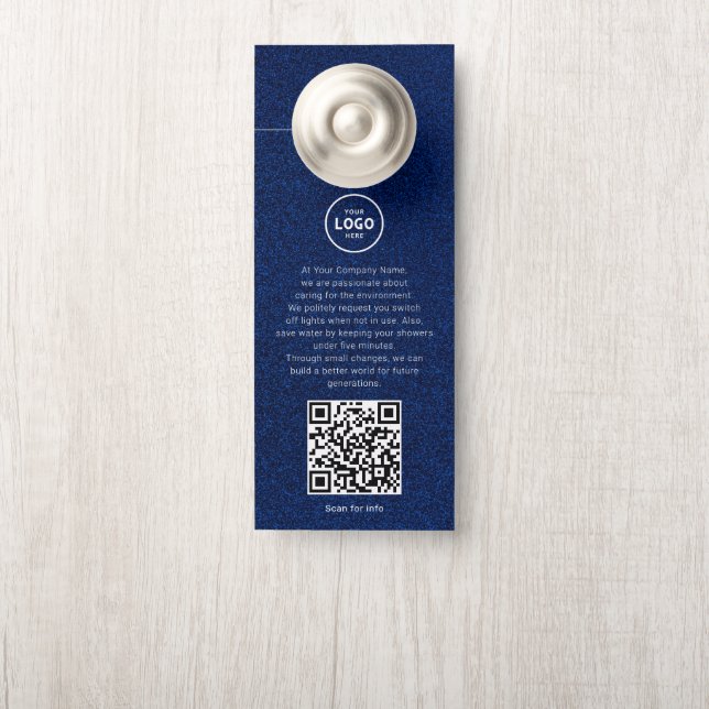 Hotel Logo QR-code gastinformatie deurhanger (Op knop)