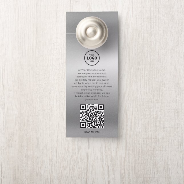 Hotel Logo QR-code gastinformatie deurhanger (Op knop)