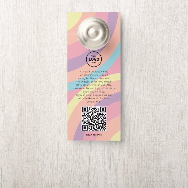 Hotel Logo QR-code gastinformatie deurhanger (Op knop)