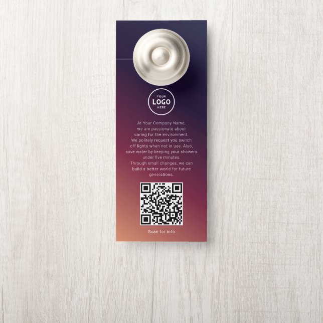 Hotel Logo QR-code gastinformatie deurhanger (Op knop)
