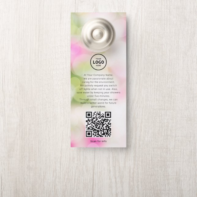 Hotel Logo QR-code gastinformatie deurhanger (Op knop)