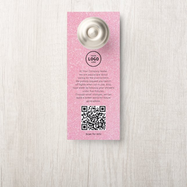 Hotel Logo QR-code gastinformatie deurhanger (Op knop)