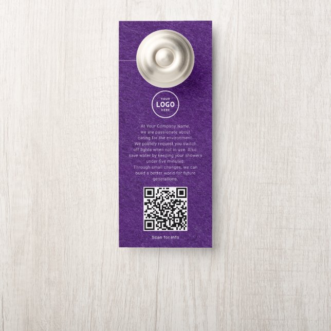 Hotel Logo QR-code gastinformatie deurhanger (Op knop)