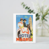 Hotel Madrid Vintage Poster Briefkaart (Staand voorkant)