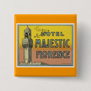 Hotel Majestic Florence Vierkante Button 5,1 Cm