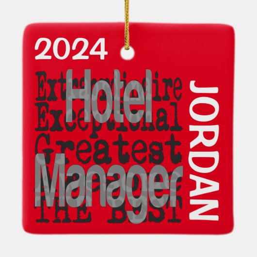 Hotel Manager Extraordinaire CUSTOM Keramisch Ornament (Achterkant)
