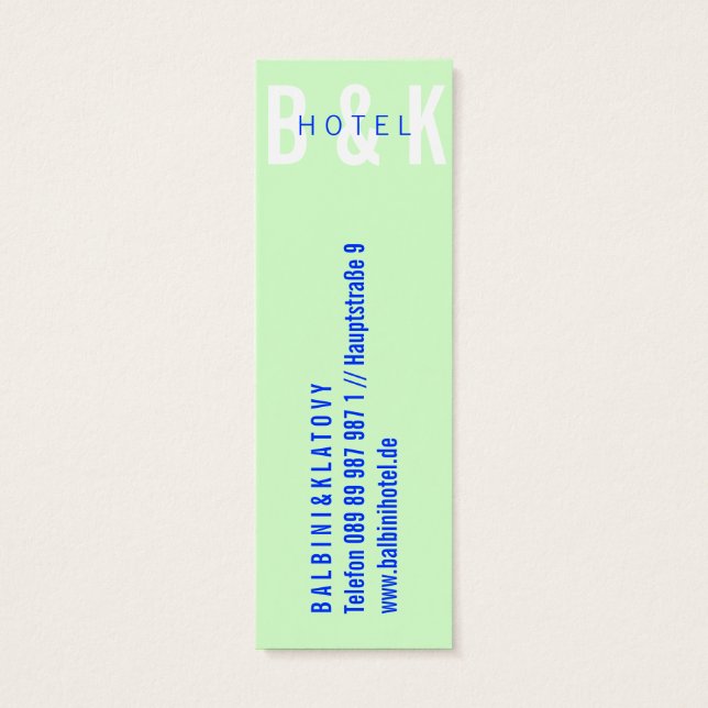 Hôtel Mini Visitenkarten (Dos)