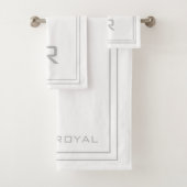 Hôtel moderne Monogramme Gris & Blanc Gris (En situation)