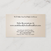 Hôtel Motel Logement Carte de visite (Dos)