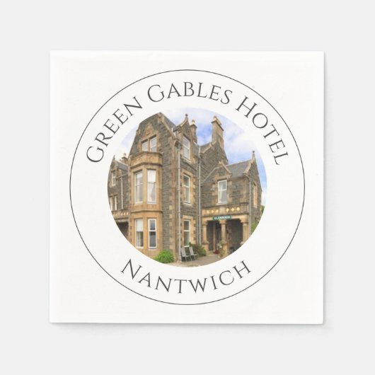 Hotel Name Plus Hotel Foto op Servet (Voorkant)