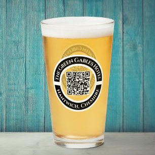 Hotel- of bar drankglas met QR-code Glas