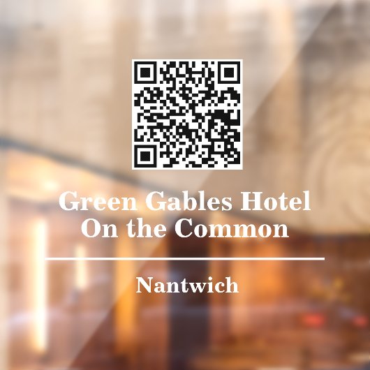 Hotel- of restaurantnaam met QR-code Raamsticker (Vel 2)