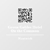 Hotel- of restaurantnaam met QR-code Raamsticker (Vel)