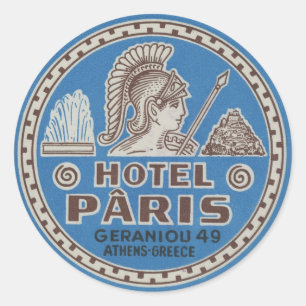 hotel Paris reiskunst Ronde Sticker