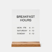 Hôtel Petit déjeuner Horaires transparent panneau  (Recto)