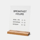 Hôtel Petit déjeuner Horaires transparent panneau  (Angle)