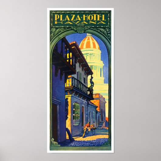 Hotel Plaza Havana vintage poster (Voorkant)