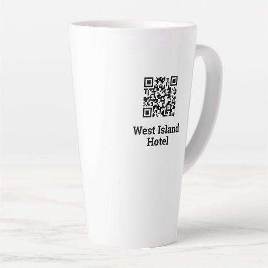 Hôtel QR Code Design Latte Mug (Angle droit)