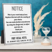 Hotel Recepten of Bedroom Notice Plaque Fotoplaat (Zijkant)