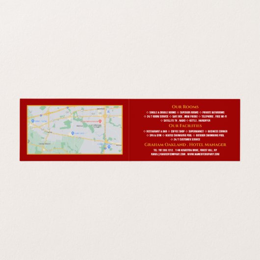 Hotel Room, Hotel Accommodatie Gedetailleerd Visitekaartjes (Binnenkant ongevouwen)