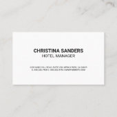 Hotel Room Visitekaartje (Achterkant)