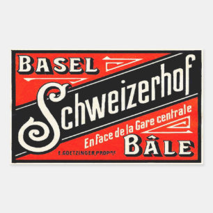 Hotel Schweizerhof (Bazel Bâle Zwitserland) Rechthoekige Sticker