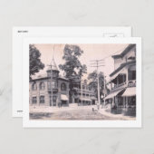 Hotel Sq., Port Jefferson, Vintage van Long Island Briefkaart (Voorkant / Achterkant)