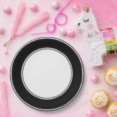 Hotel Stripe Zwart-wit - Wegwerp Bord (Feest)