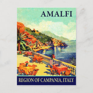 Hotel terrace in Amalfi, Campanië, Italië, reizen Briefkaart
