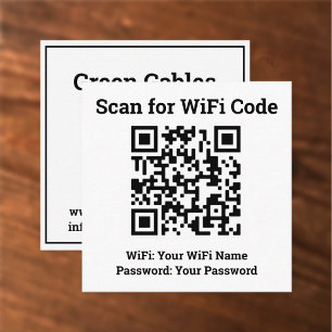 Hotel WiFi Details Plus QR Code Plus Adres op een Contactkaartje