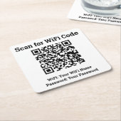 Hotel WiFi Details Plus QR-code Vierkante Kartonnen Onderzetter (Schuin)
