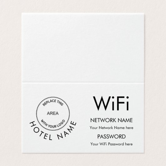 Hotel Wifi Détails pour les clients Logo N'importe (Outside Unfolded)