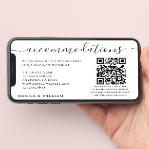 Hotelaccommodatie voor bruiloften met QR-code Kaart
