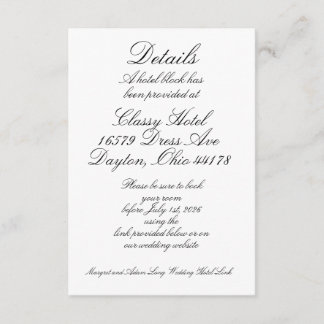 Hotelgegevens Informatiekaartje