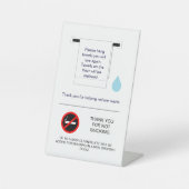 Hotelhanddoek en rookbord reclamebord met voetstuk (Voorkant)