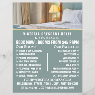 Hotelkamer, Hotelaccommodatie Reclamefolder Flyer