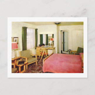 Hotelkamer Interieur jaren '50 Retro Briefkaart