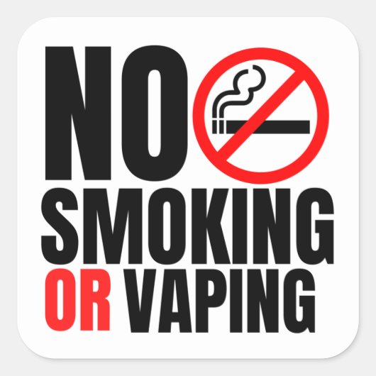 Hotelkamer zonder roken vierkante sticker (Voorkant)