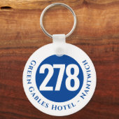 Hotelnaam plus kamernummer op een Sleutelhanger (Voorkant)