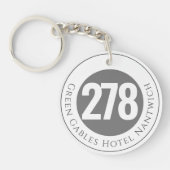 Hotelnaam plus kamernummer op een Sleutelhanger (Voorkant)