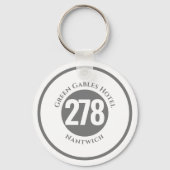 Hotelnaam plus kamernummer op een Sleutelhanger (Voorkant)