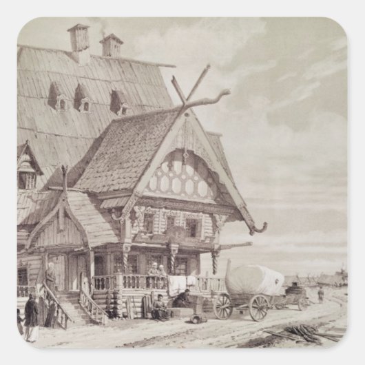 Hotels en gasthuizen vierkante sticker (Voorkant)