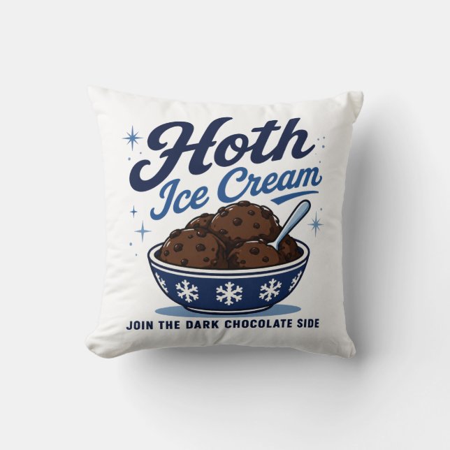 Hoth Ijs Donkere Chocolade Grappig Kussen (Voorkant)